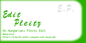 edit pleitz business card
